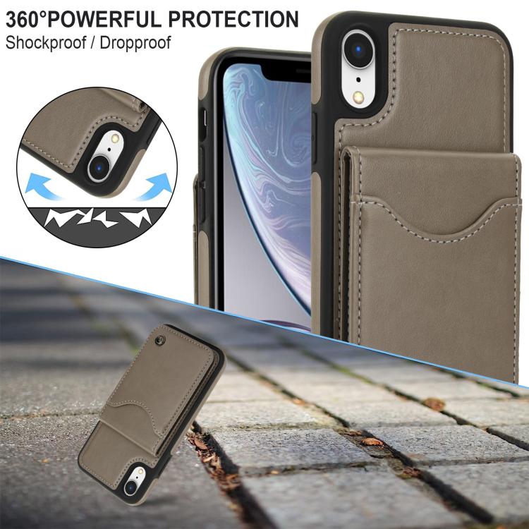 For iPhone X / XS AwQuer Vertical Flip Card Bag Holder Leather Phone Case