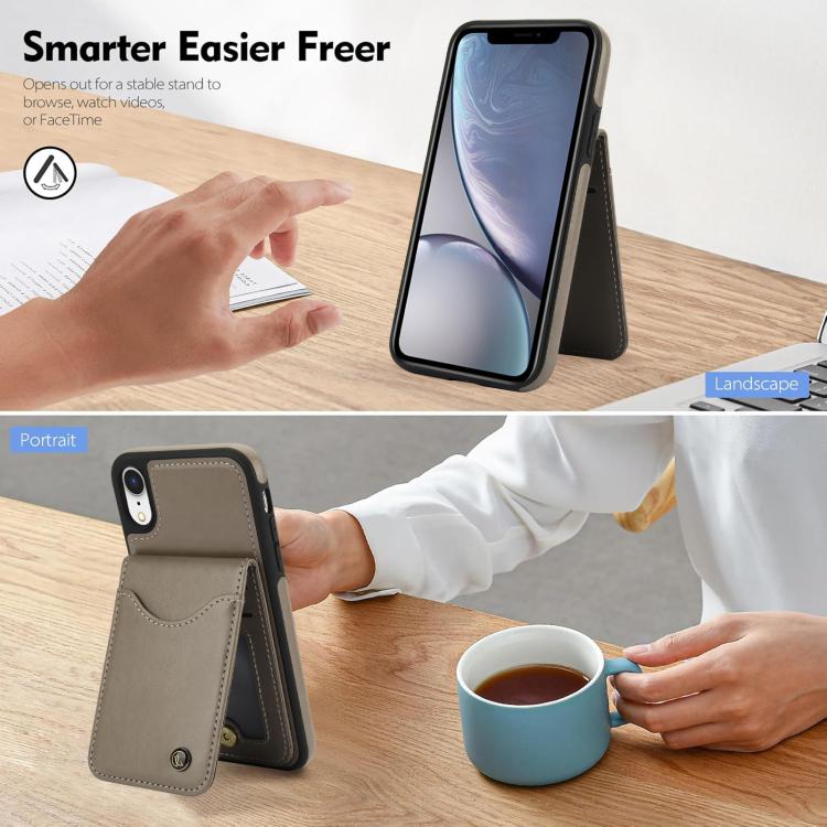 For iPhone X / XS AwQuer Vertical Flip Card Bag Holder Leather Phone Case