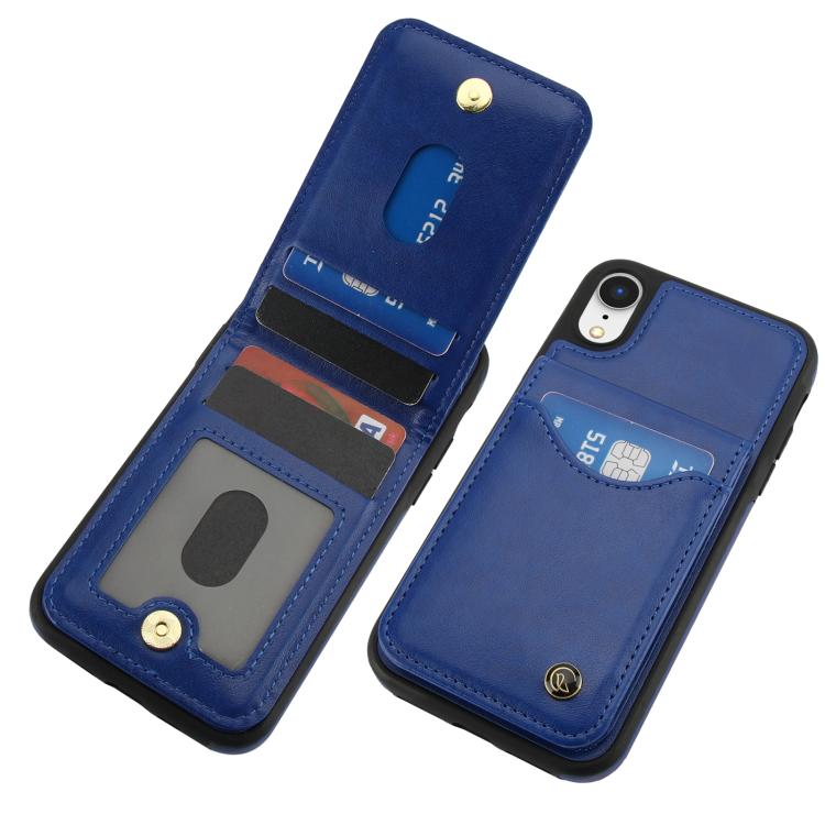 For iPhone X / XS AwQuer Vertical Flip Card Bag Holder Leather Phone Case