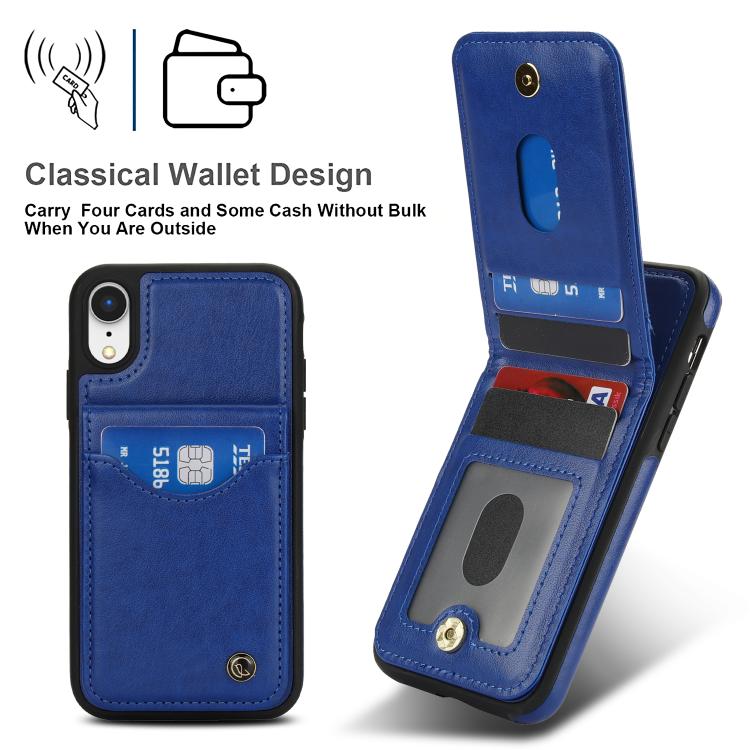 For iPhone X / XS AwQuer Vertical Flip Card Bag Holder Leather Phone Case