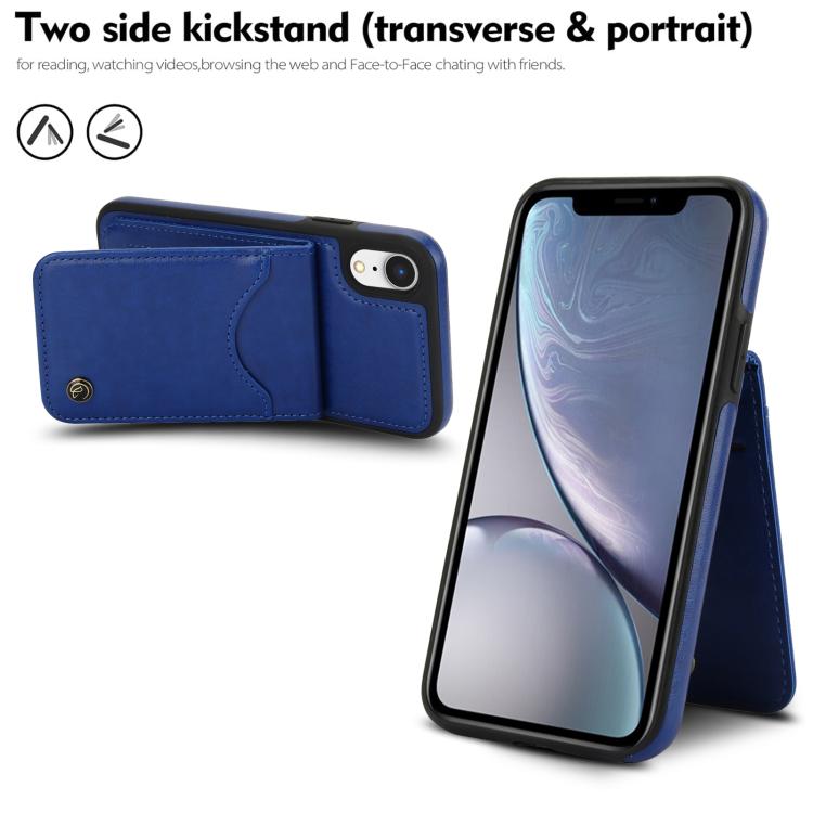 For iPhone X / XS AwQuer Vertical Flip Card Bag Holder Leather Phone Case