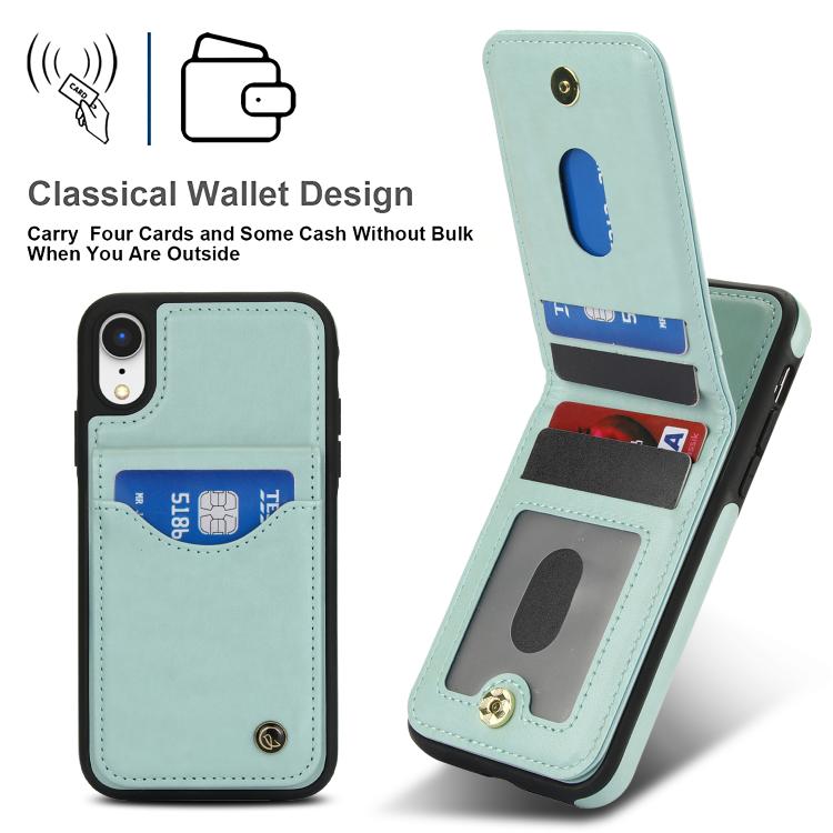 For iPhone X / XS AwQuer Vertical Flip Card Bag Holder Leather Phone Case