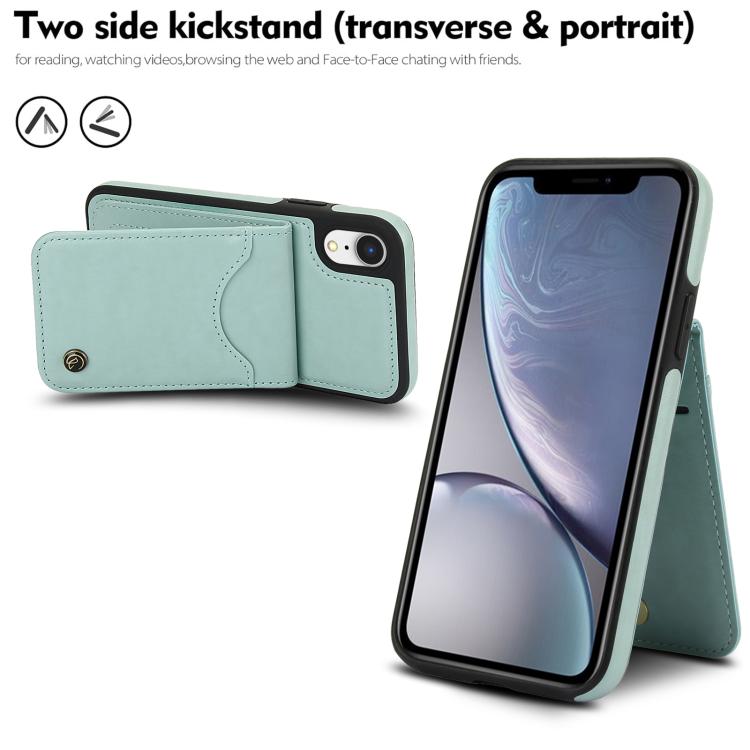 For iPhone X / XS AwQuer Vertical Flip Card Bag Holder Leather Phone Case