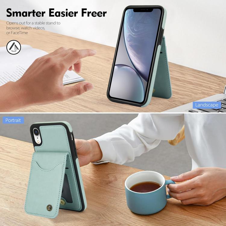 For iPhone X / XS AwQuer Vertical Flip Card Bag Holder Leather Phone Case