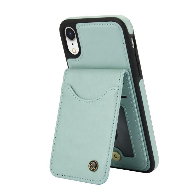 For iPhone XR AwQuer Vertical Flip Card Bag Holder Leather Phone Case
