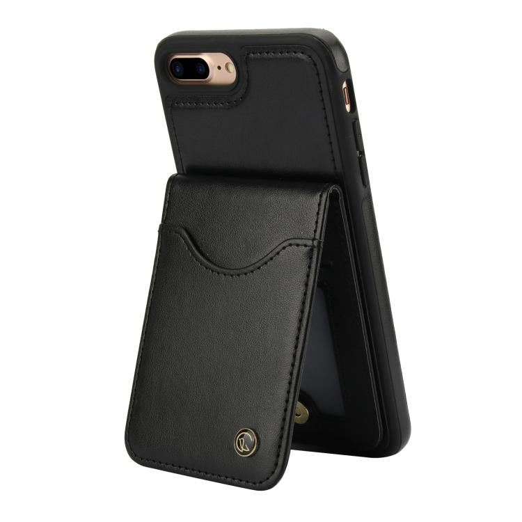 For iPhone 7 Plus / 8 Plus AwQuer Vertical Flip Card Bag Holder Leather Phone Case