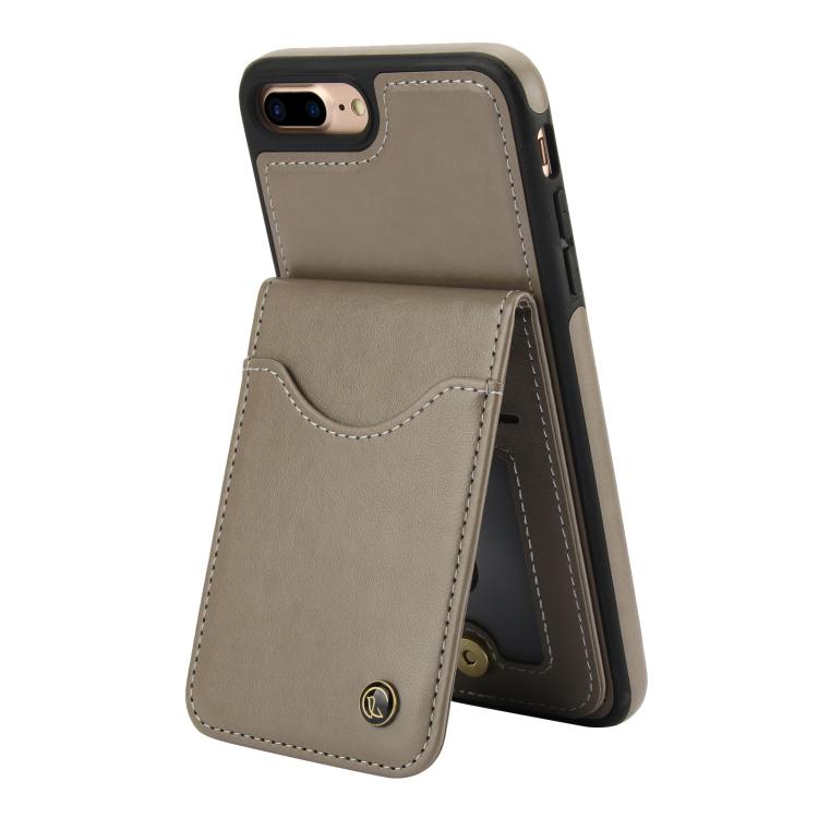 For iPhone 7 Plus / 8 Plus AwQuer Vertical Flip Card Bag Holder Leather Phone Case