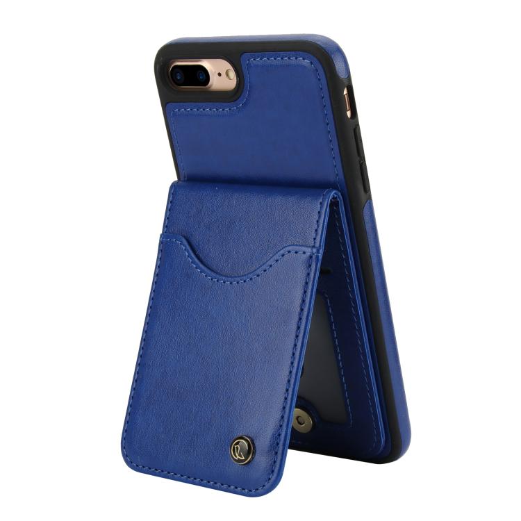 For iPhone 7 Plus / 8 Plus AwQuer Vertical Flip Card Bag Holder Leather Phone Case