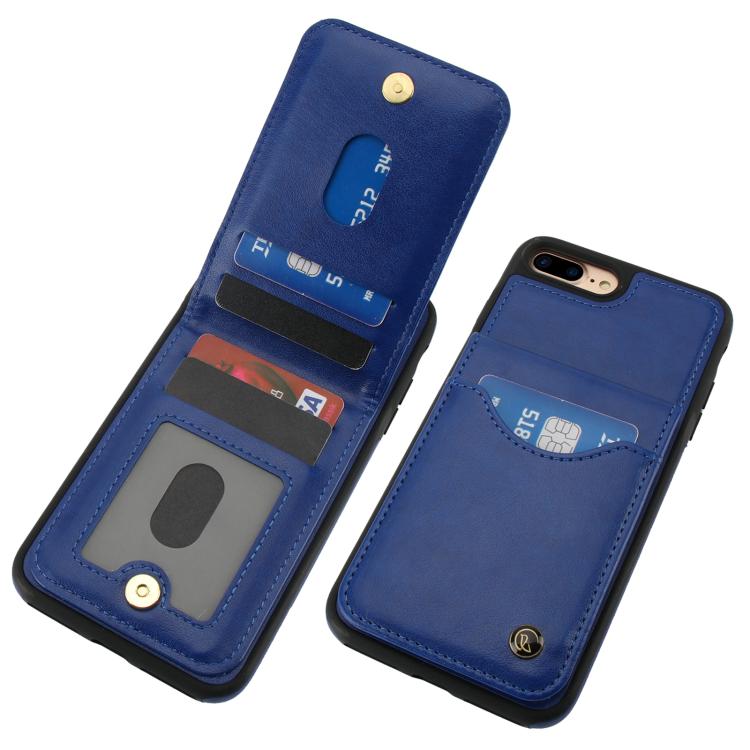 For iPhone 7 Plus / 8 Plus AwQuer Vertical Flip Card Bag Holder Leather Phone Case