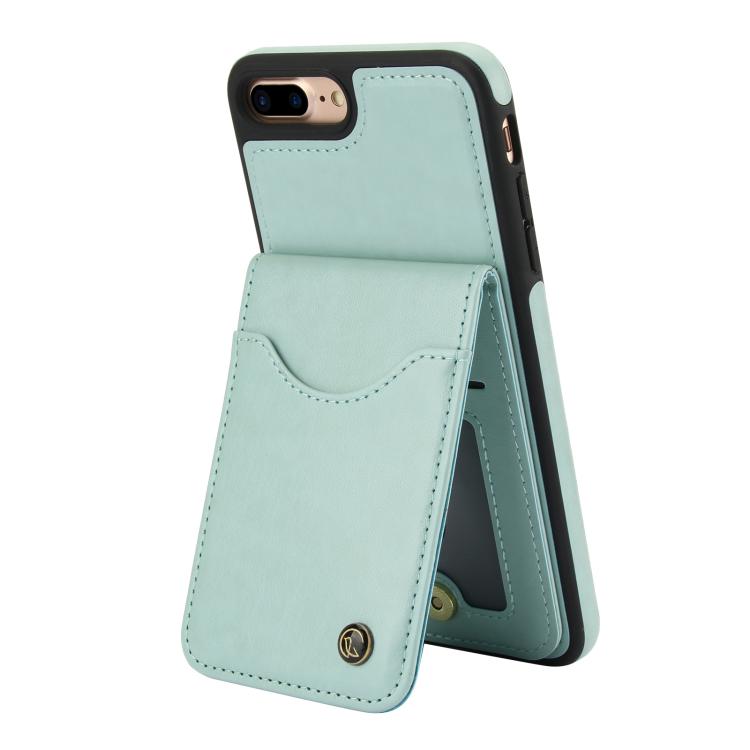 For iPhone 7 Plus / 8 Plus AwQuer Vertical Flip Card Bag Holder Leather Phone Case