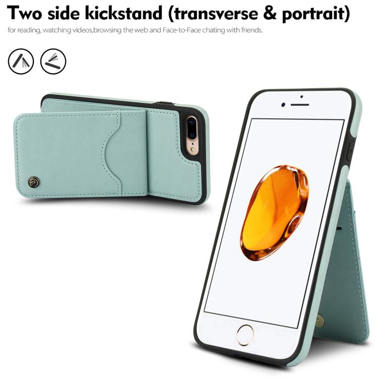For iPhone 7 Plus / 8 Plus AwQuer Vertical Flip Card Bag Holder Leather Phone Case