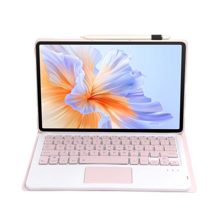 For Honor Pad V9 AH27-A Ultra-thin Detachable Bluetooth Keyboard Leather Tablet Case with Touchpad