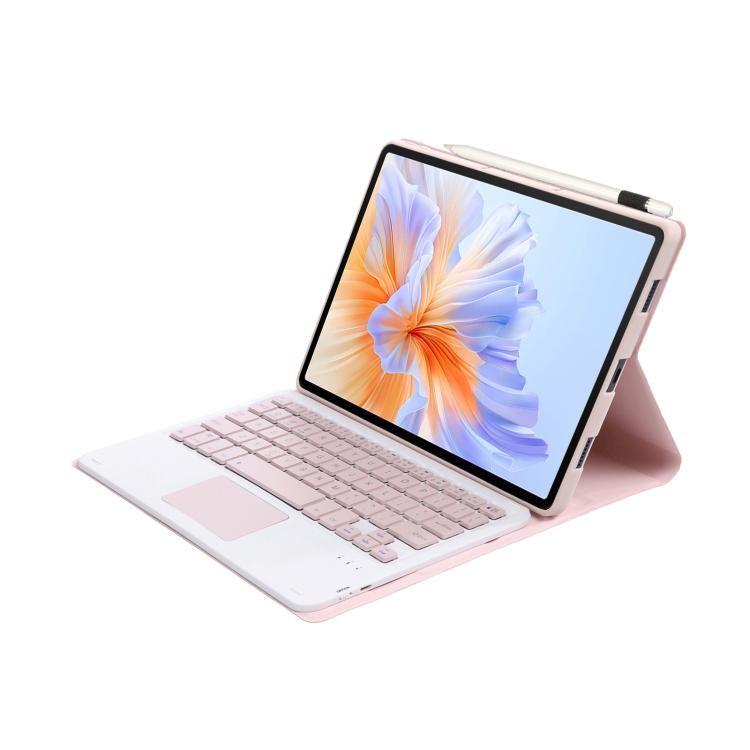 For Honor Pad V9 AH27-A Ultra-thin Detachable Bluetooth Keyboard Leather Tablet Case with Touchpad