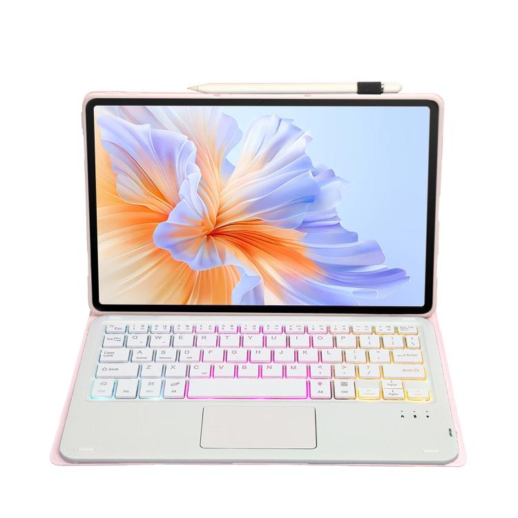 For Honor Pad V9 AH27-AS Ultra-thin Detachable Backlight Bluetooth Keyboard Leather Tablet Case with Touchpad
