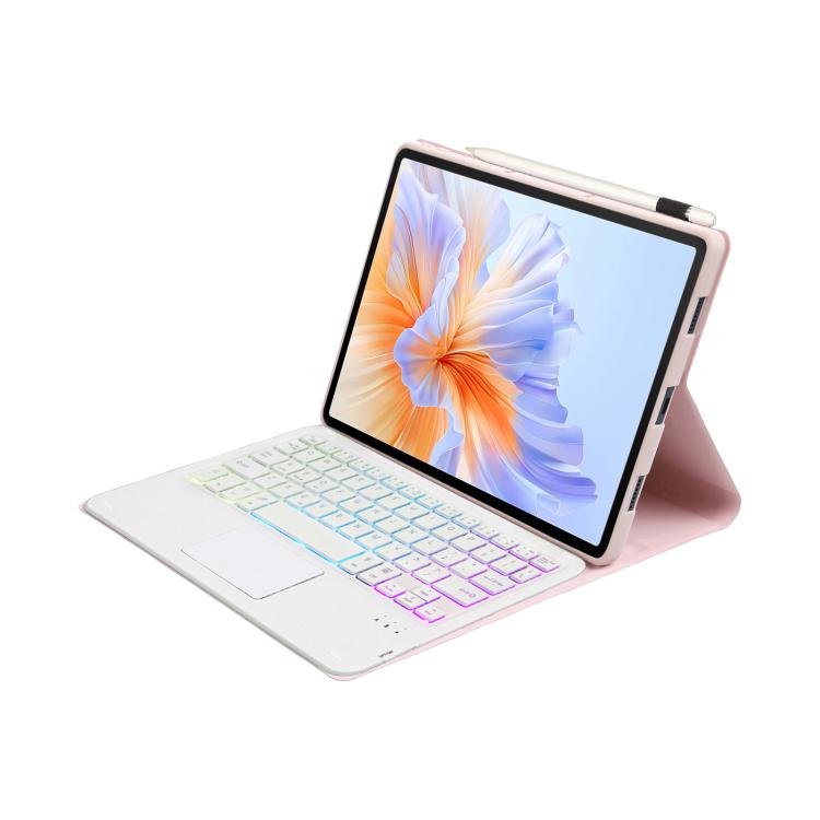 For Honor Pad V9 AH27-AS Ultra-thin Detachable Backlight Bluetooth Keyboard Leather Tablet Case with Touchpad