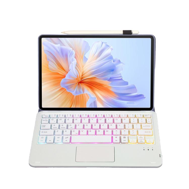For Honor Pad V9 AH27-AS Ultra-thin Detachable Backlight Bluetooth Keyboard Leather Tablet Case with Touchpad