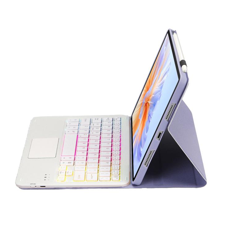 For Honor Pad V9 AH27-AS Ultra-thin Detachable Backlight Bluetooth Keyboard Leather Tablet Case with Touchpad