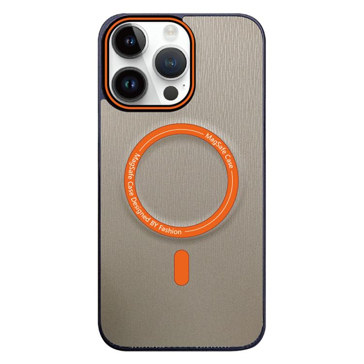 For iPhone 16 Pro Max Contrast Color Imitation Wood Texture MagSafe Phone Case