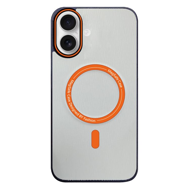 For iPhone 16 Contrast Color Imitation Wood Texture MagSafe Phone Case
