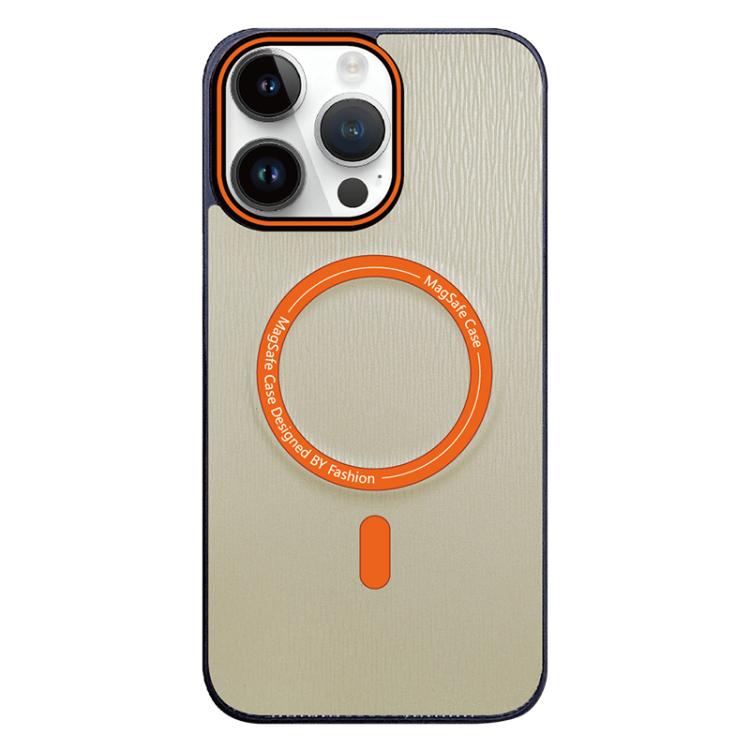 For iPhone 15 Pro Contrast Color Imitation Wood Texture MagSafe Phone Case