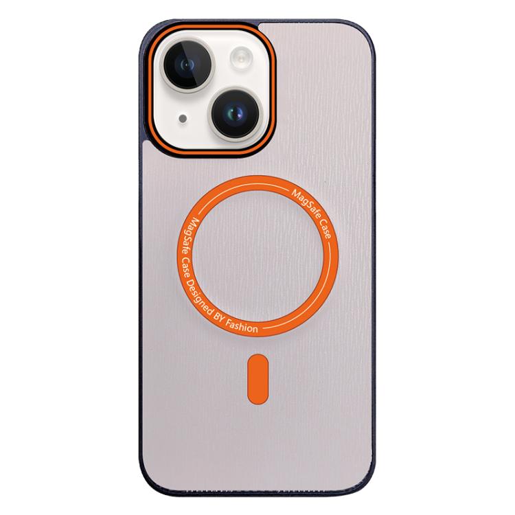 For iPhone 15 Contrast Color Imitation Wood Texture MagSafe Phone Case
