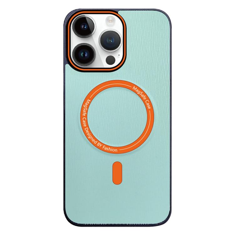 For iPhone 13 Pro Contrast Color Imitation Wood Texture MagSafe Phone Case