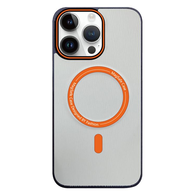 For iPhone 12 Pro Contrast Color Imitation Wood Texture MagSafe Phone Case