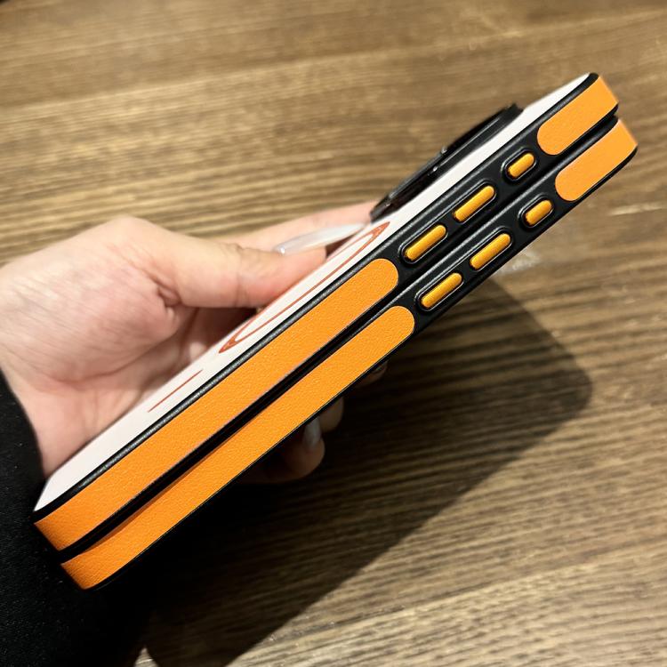 For iPhone 16 Pro Contrast Color Imitation Wood Texture MagSafe Phone Case