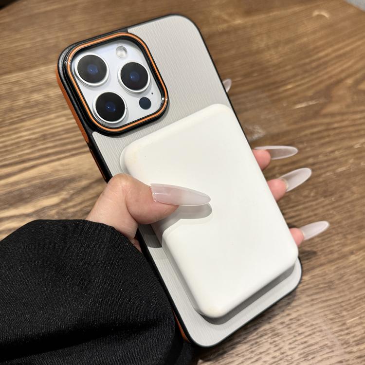 For iPhone 16 Pro Contrast Color Imitation Wood Texture MagSafe Phone Case