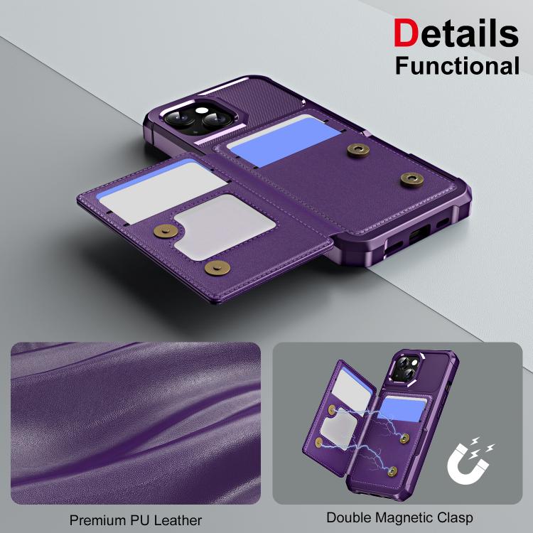 For iPhone 14 Horizontal Flip Card Bag Holder Leather Phone Case