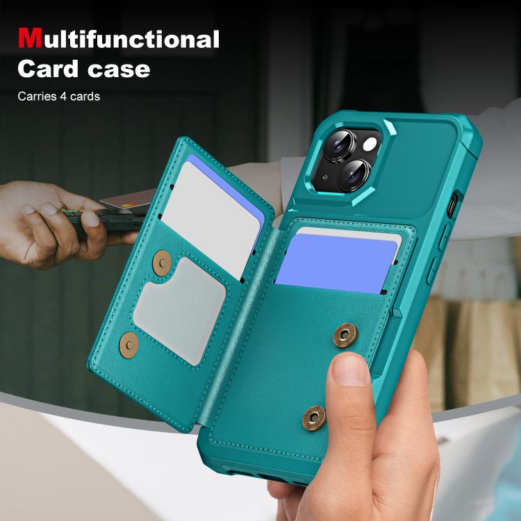 For iPhone 14 Horizontal Flip Card Bag Holder Leather Phone Case