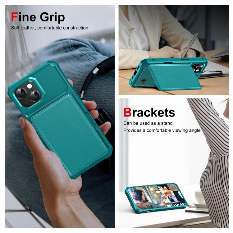 For iPhone 14 Horizontal Flip Card Bag Holder Leather Phone Case