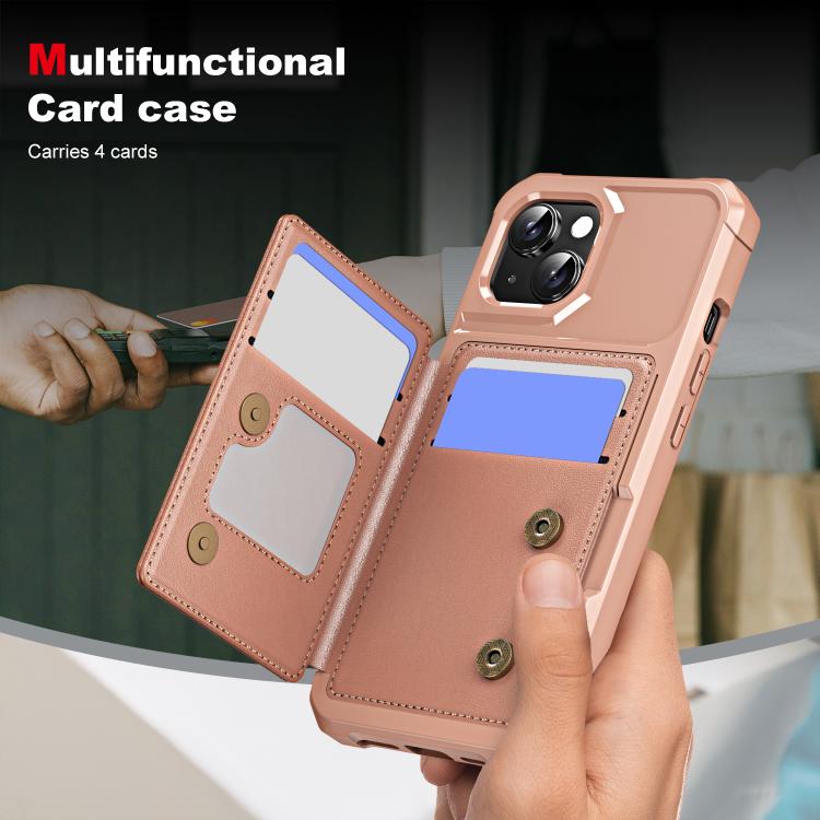 For iPhone 14 Plus Horizontal Flip Card Bag Holder Leather Phone Case