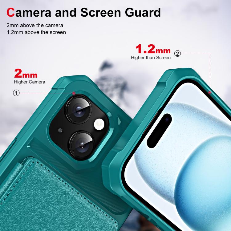 For iPhone 14 Plus Horizontal Flip Card Bag Holder Leather Phone Case