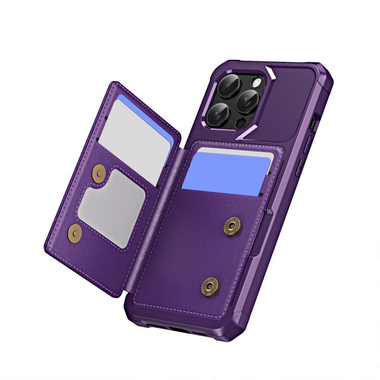 For iPhone 14 Pro Max Horizontal Flip Card Bag Holder Leather Phone Case