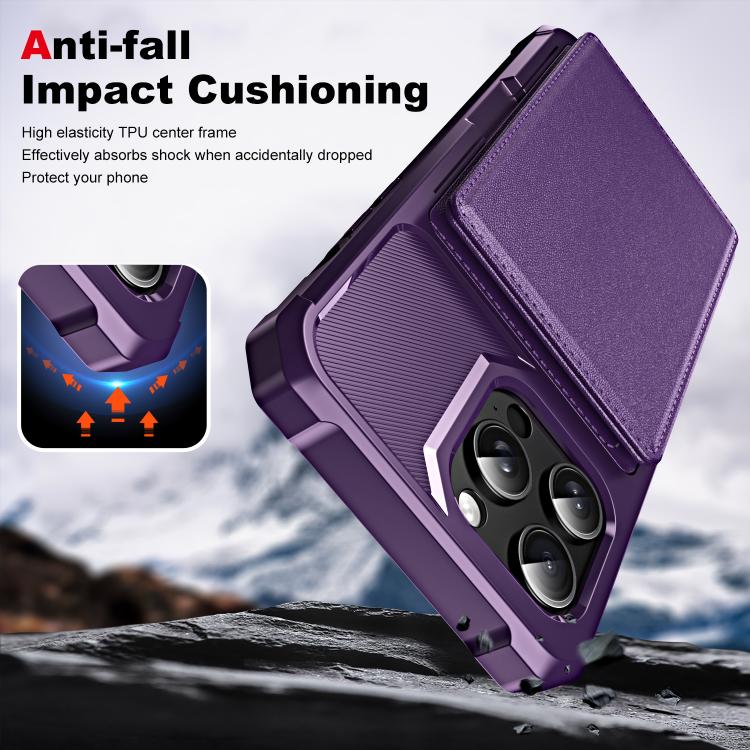For iPhone 14 Pro Max Horizontal Flip Card Bag Holder Leather Phone Case