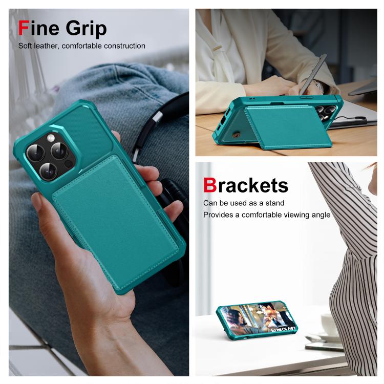 For iPhone 14 Pro Max Horizontal Flip Card Bag Holder Leather Phone Case