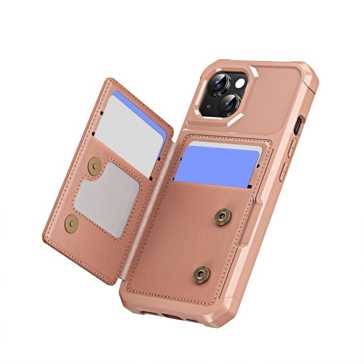 For iPhone 15 Plus Horizontal Flip Card Bag Holder Leather Phone Case