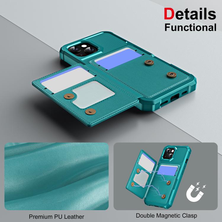 For iPhone 15 Plus Horizontal Flip Card Bag Holder Leather Phone Case