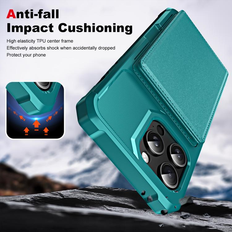 For iPhone 15 Pro Horizontal Flip Card Bag Holder Leather Phone Case