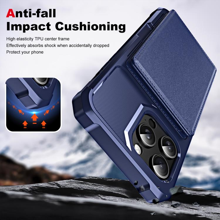 For iPhone 15 Pro Max Horizontal Flip Card Bag Holder Leather Phone Case