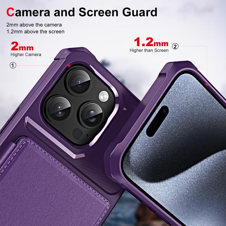 For iPhone 16 Pro Horizontal Flip Card Bag Holder Leather Phone Case