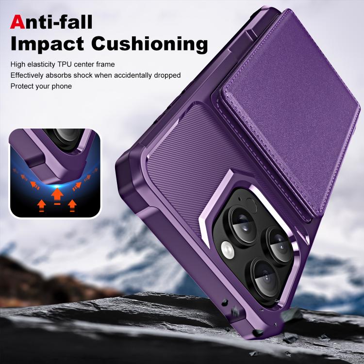 For iPhone 16 Pro Horizontal Flip Card Bag Holder Leather Phone Case