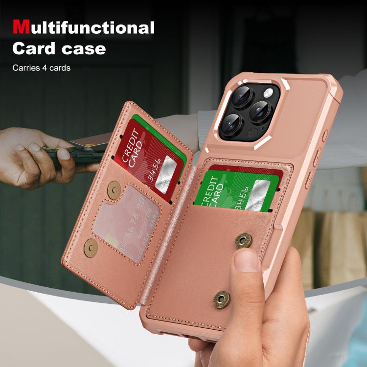 For iPhone 16 Pro Horizontal Flip Card Bag Holder Leather Phone Case