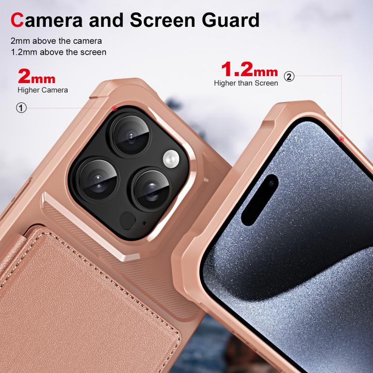 For iPhone 16 Pro Horizontal Flip Card Bag Holder Leather Phone Case