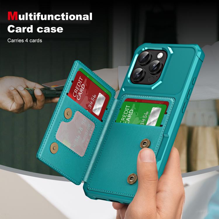 For iPhone 16 Pro Horizontal Flip Card Bag Holder Leather Phone Case