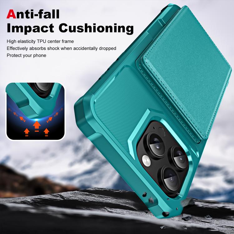 For iPhone 16 Pro Horizontal Flip Card Bag Holder Leather Phone Case
