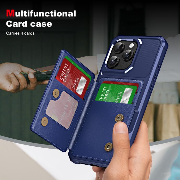 For iPhone 16 Pro Horizontal Flip Card Bag Holder Leather Phone Case
