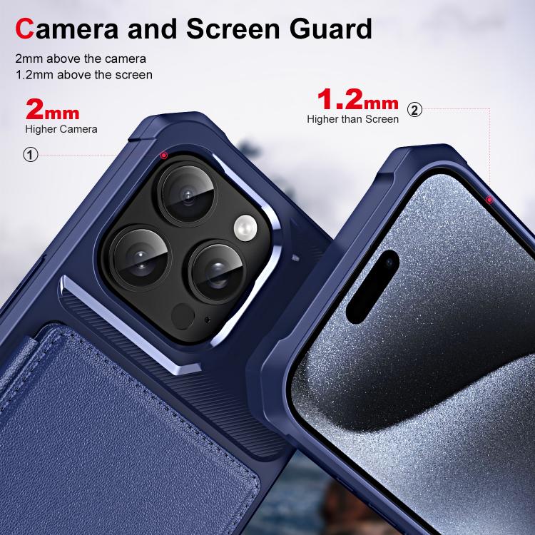 For iPhone 16 Pro Horizontal Flip Card Bag Holder Leather Phone Case