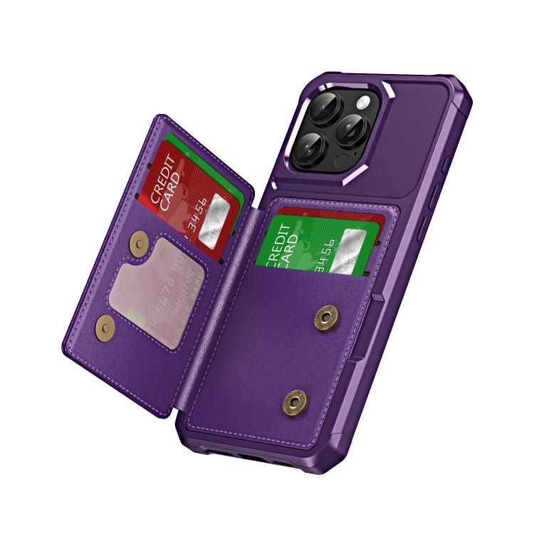 For iPhone 16 Pro Max Horizontal Flip Card Bag Holder Leather Phone Case